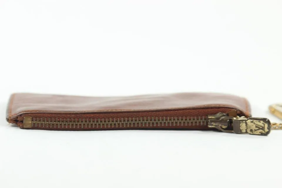 Louis Vuitton Brown Taiga Leather Key Pouch 13lv1103