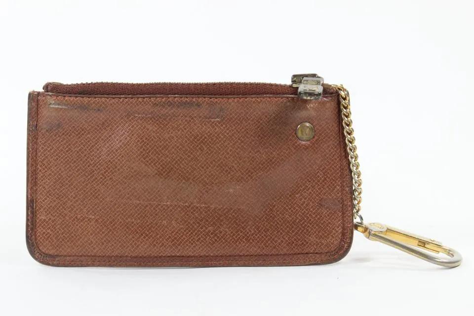 Louis Vuitton Brown Taiga Leather Key Pouch 13lv1103