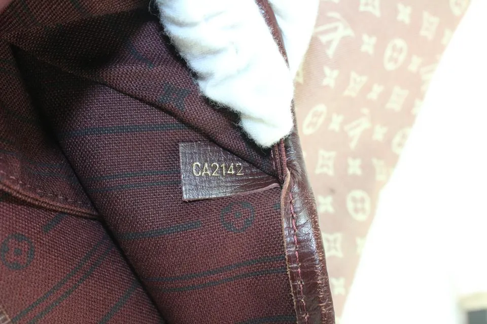 Louis Vuitton Burgundy Monogram Mini Lin Idylle Neverfull MM Tote 10lv1101