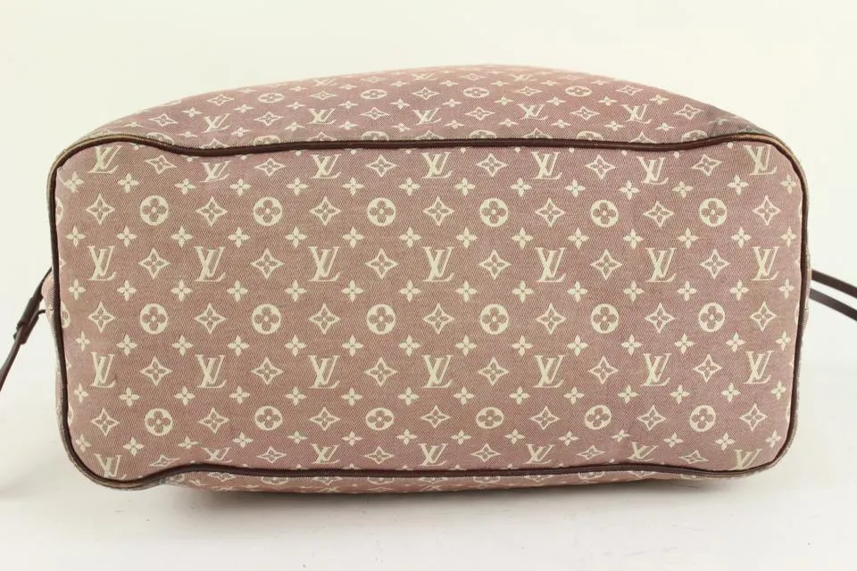Louis Vuitton Burgundy Monogram Mini Lin Idylle Neverfull MM Tote 10lv1101
