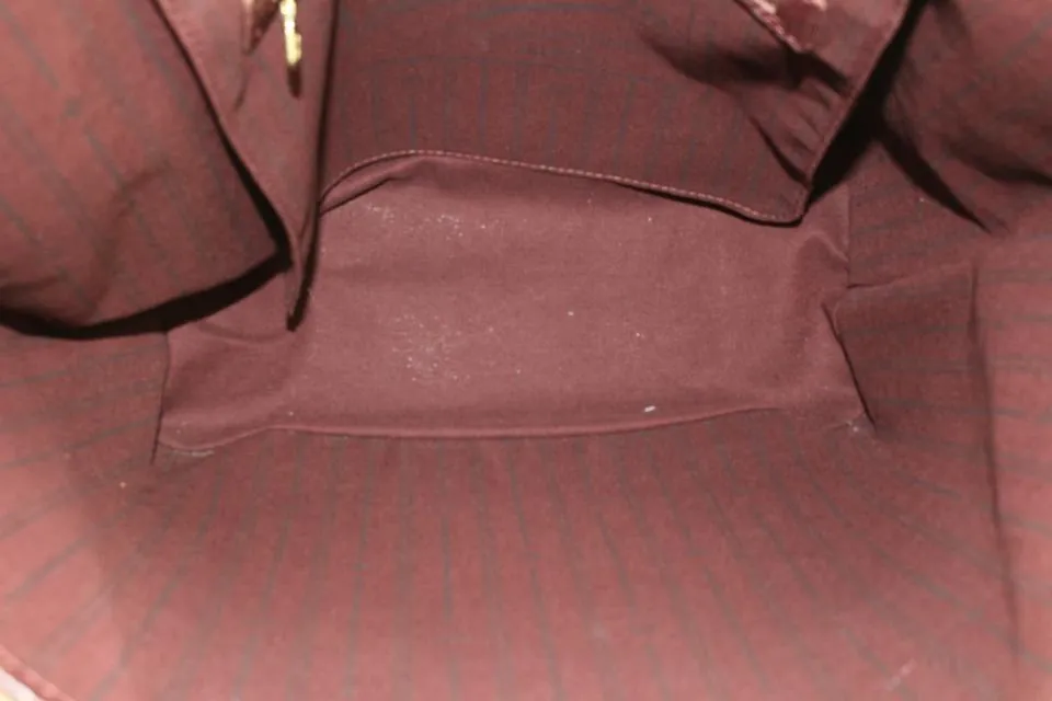 Louis Vuitton Burgundy Monogram Mini Lin Idylle Neverfull MM Tote 10lv1101