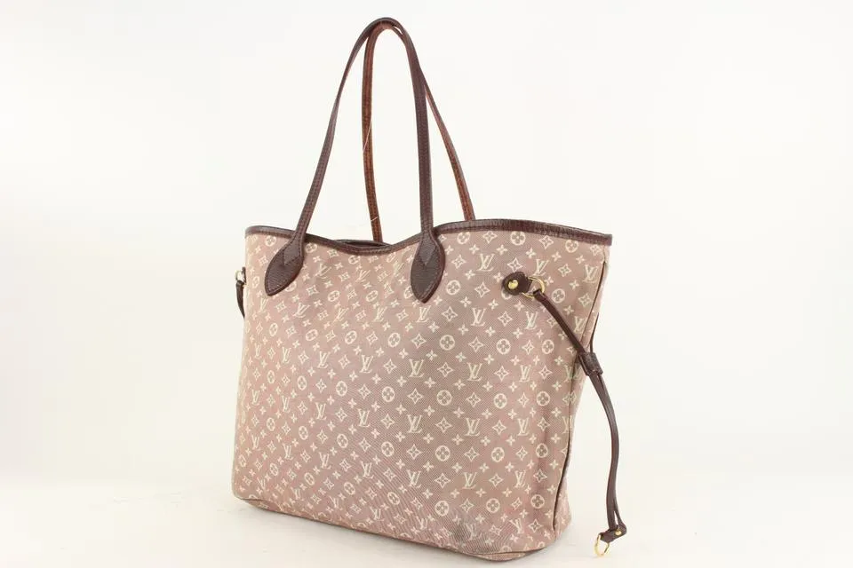 Louis Vuitton Burgundy Monogram Mini Lin Idylle Neverfull MM Tote 10lv1101