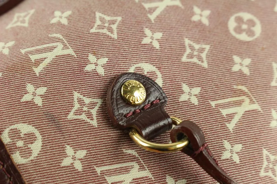 Louis Vuitton Burgundy Monogram Mini Lin Idylle Neverfull MM Tote 10lv1101