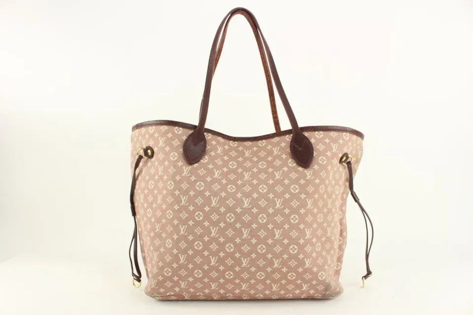 Louis Vuitton Burgundy Monogram Mini Lin Idylle Neverfull MM Tote 10lv1101
