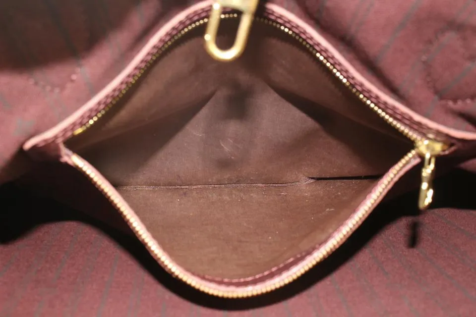 Louis Vuitton Burgundy Monogram Mini Lin Idylle Neverfull MM Tote 10lv1101