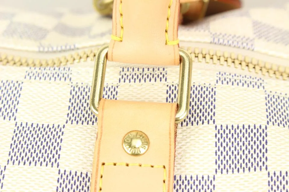 Louis Vuitton Damier Azur Keepall Bandouliere 55 Duffle with Strap 44lk96