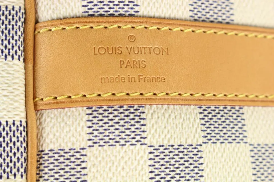 Louis Vuitton Damier Azur Keepall Bandouliere 55 Duffle with Strap 44lk96