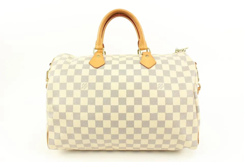 Louis Vuitton Damier Azur Speedy Bandouliere 35 Boston with Strap 10lk323s