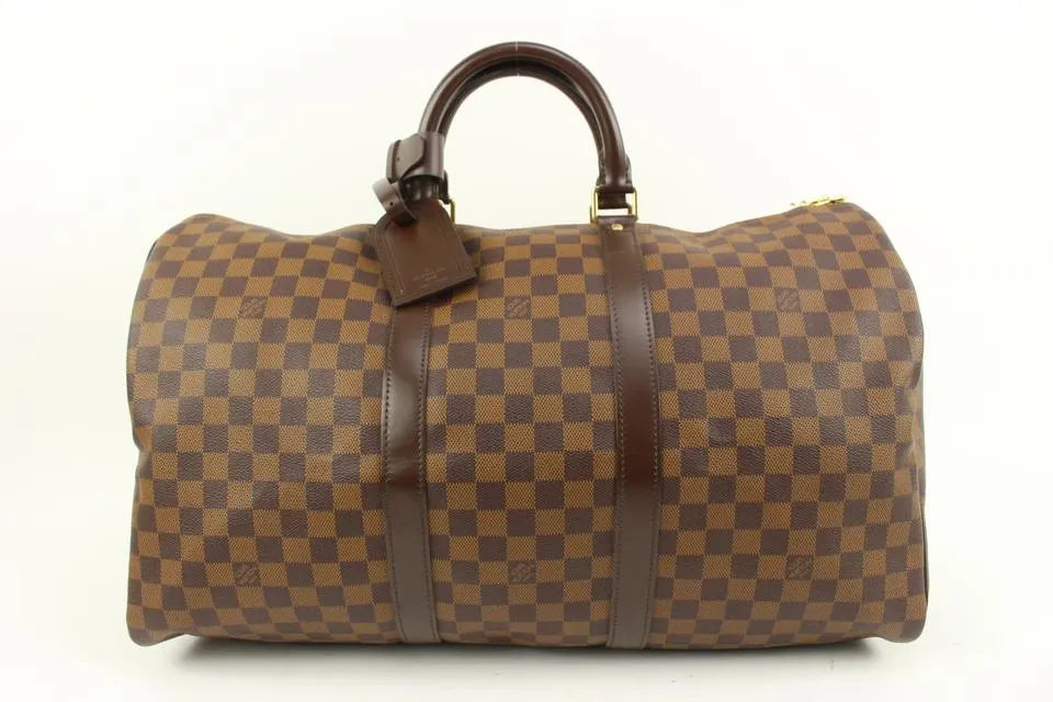Louis Vuitton Damier Ebene Keepall 50 Duffle bag 82lv39s