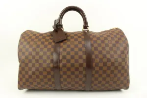 Louis Vuitton Damier Ebene Keepall 50 Duffle bag 82lv39s