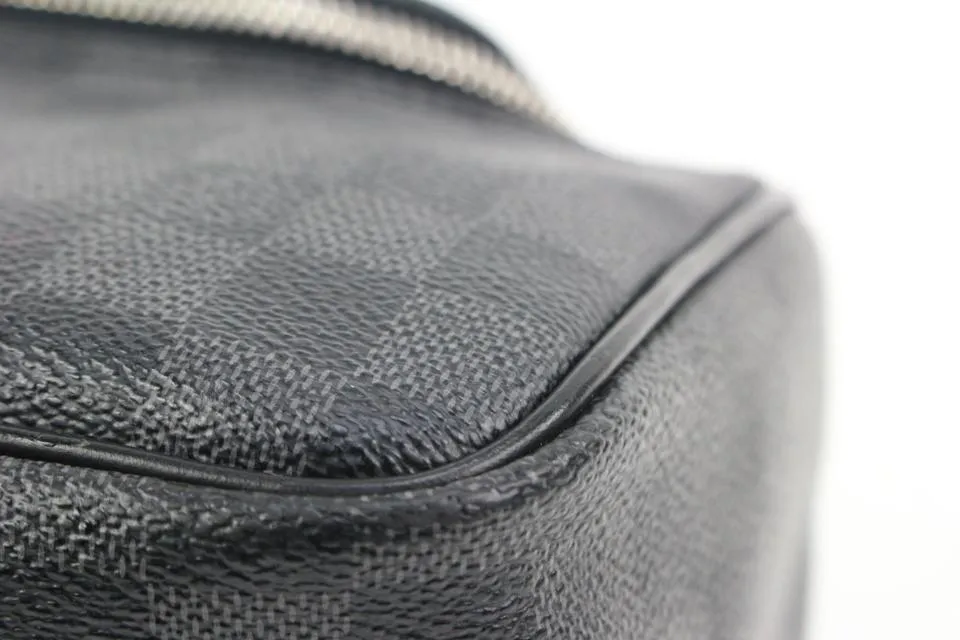 Louis Vuitton Damier Graphite Toiletry Pouch Cosmetic Case Travel Dopp 48lv314s