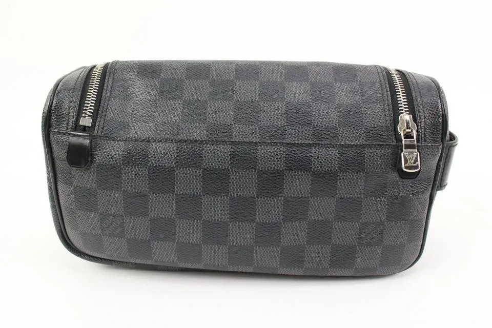 Louis Vuitton Damier Graphite Toiletry Pouch Cosmetic Case Travel Dopp 48lv314s