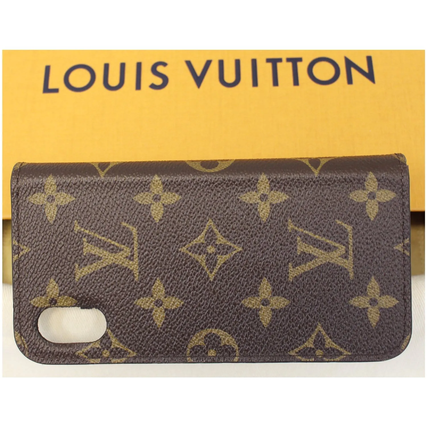 LOUIS VUITTON IPhone X Folio Monogram Canvas Phone Case