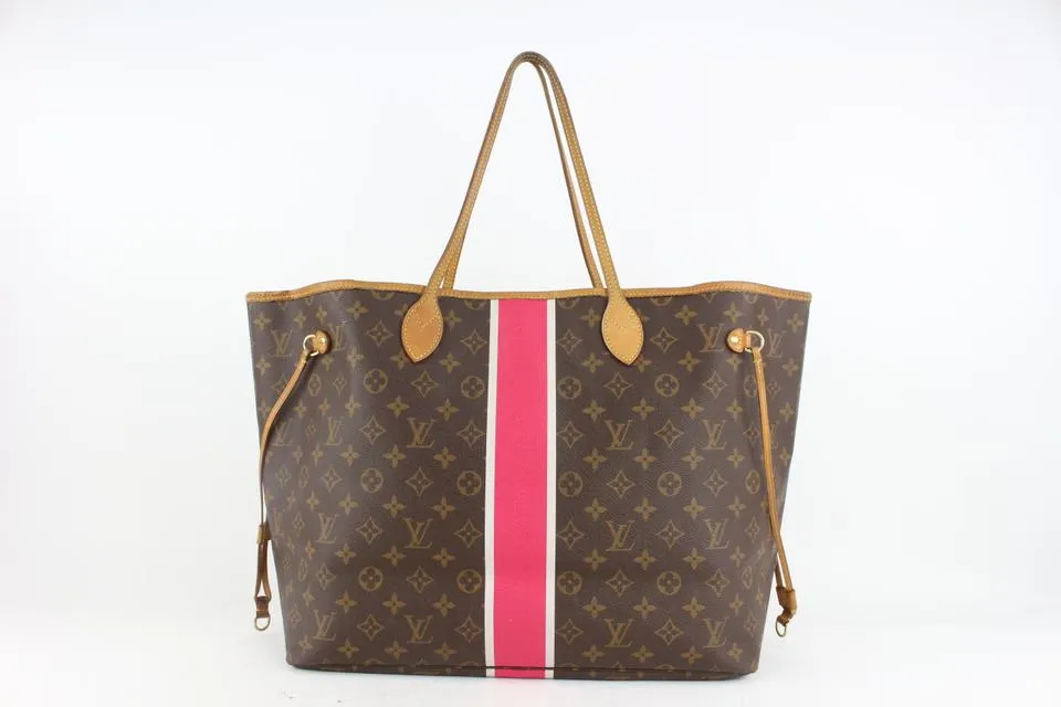 Louis Vuitton Large Monogram Mon Neverfull GM Tote with Stripe 1110lv7