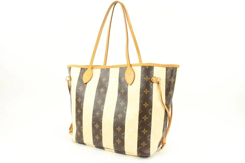 Louis Vuitton Limited Monogram Stripe Rayures Neverfull MM Tote 124lv7