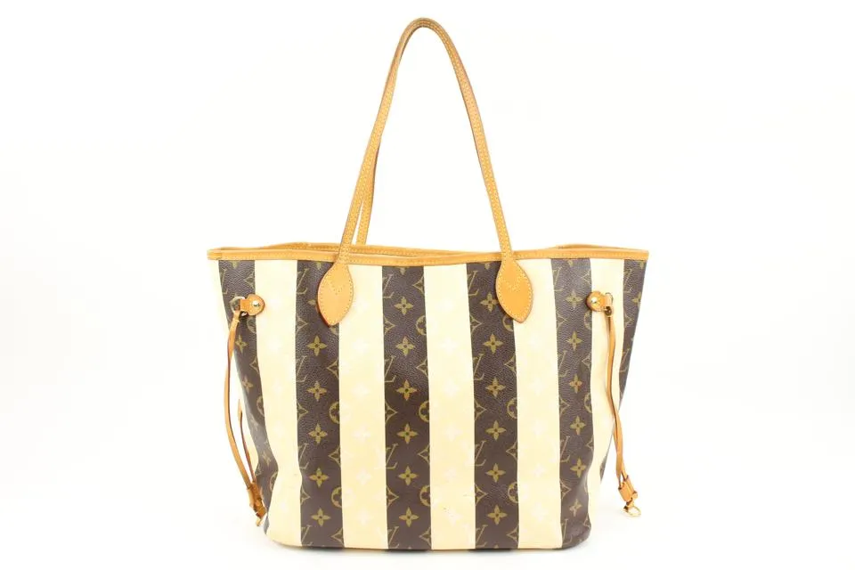 Louis Vuitton Limited Monogram Stripe Rayures Neverfull MM Tote 124lv7