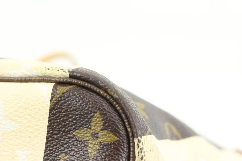 Louis Vuitton Limited Monogram Stripe Rayures Neverfull MM Tote 124lv7