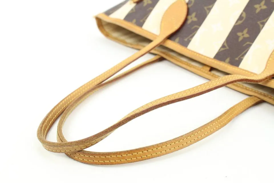 Louis Vuitton Limited Monogram Stripe Rayures Neverfull MM Tote 124lv7