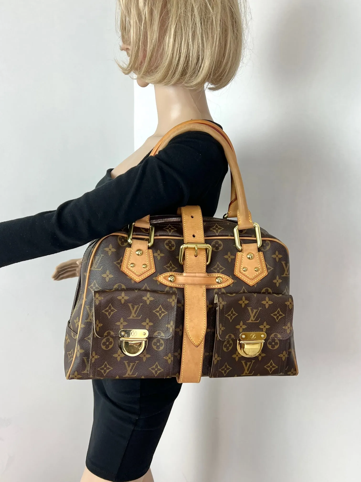 Louis Vuitton Manhattan GM Monogram Canvas Shoulder Hand bag Preowned