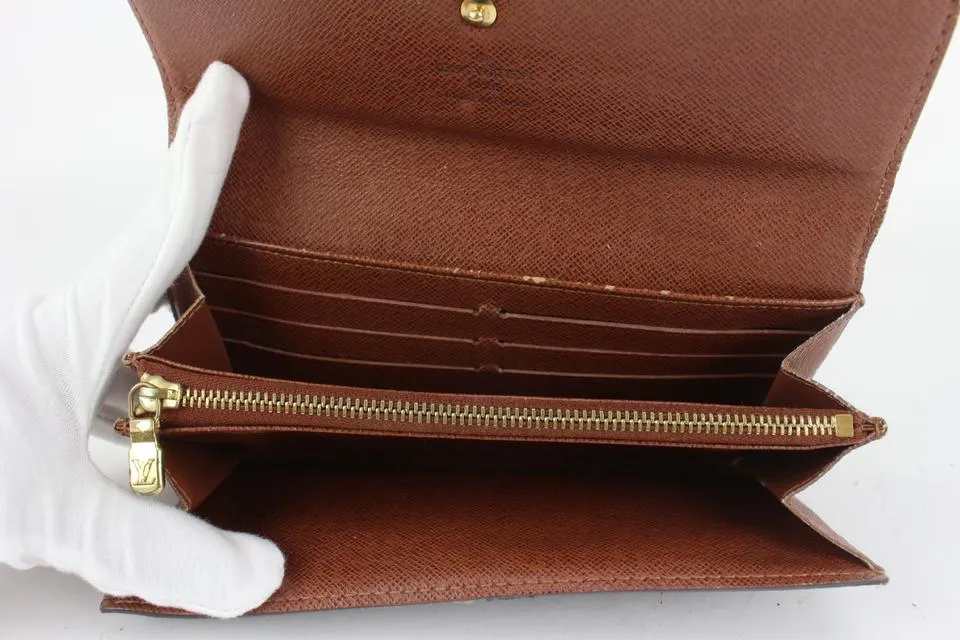 Louis Vuitton Monogram Bifold Long Sarah Wallet Porte Tresor 130lvs76