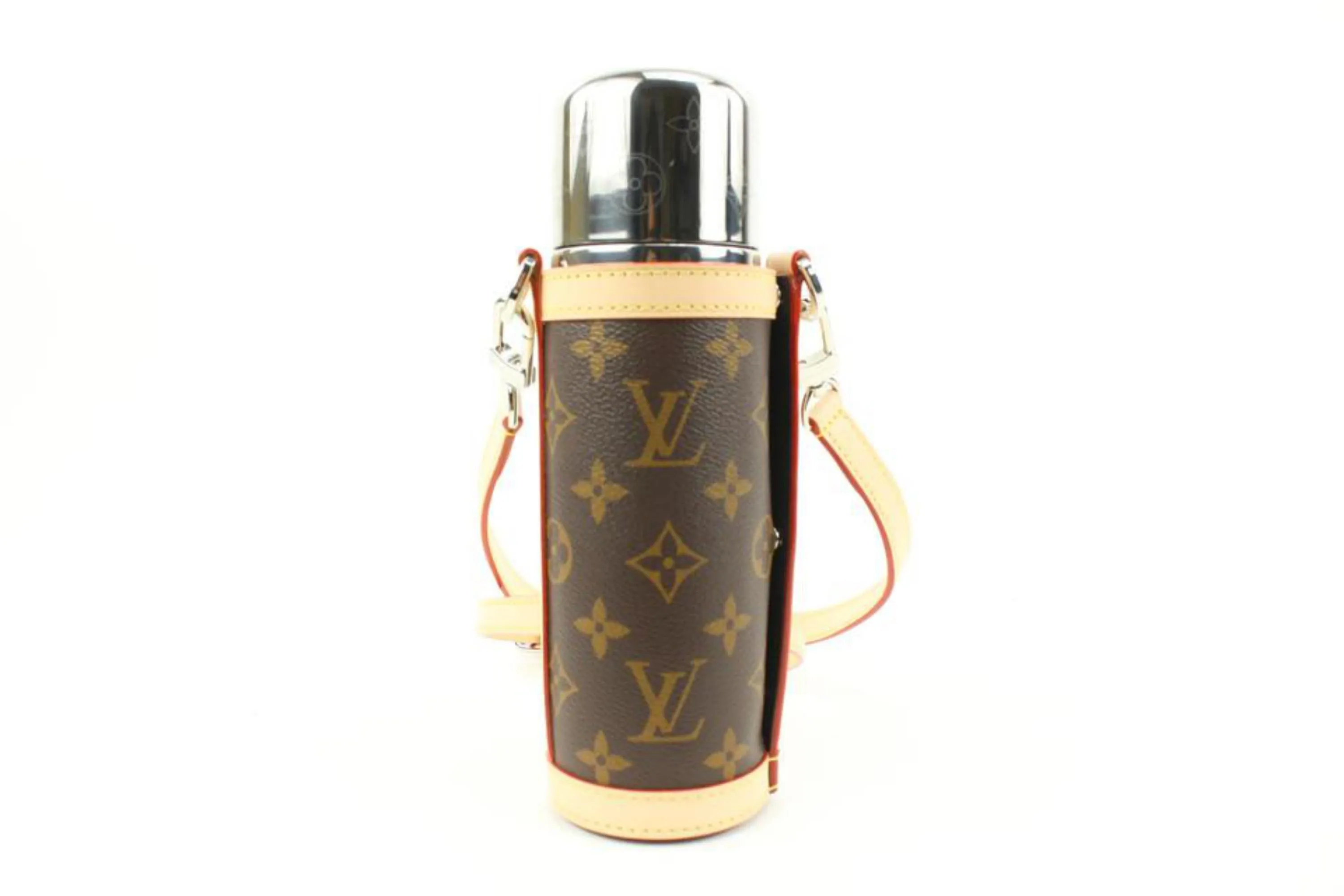 Louis Vuitton Monogram Flask Holder Thermos with Case Water Bottle 78lk524s