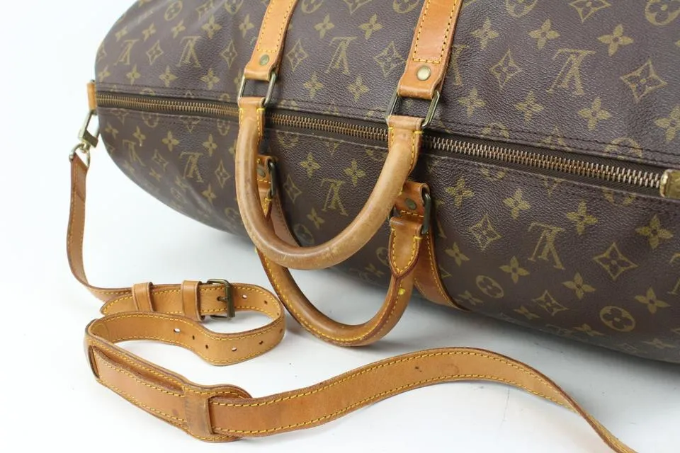 Louis Vuitton Monogram Keepall Bandouliere 55 Boston Duffle Bag 81lz422s