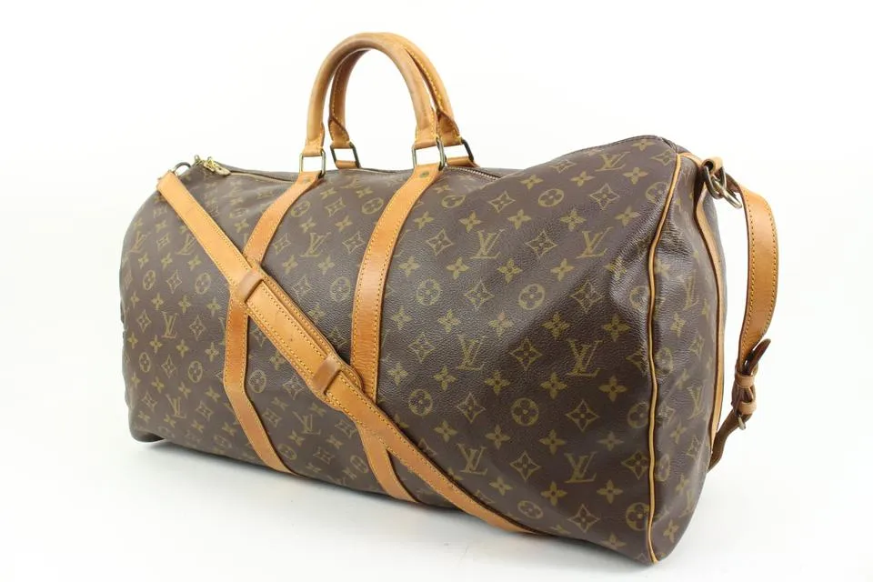 Louis Vuitton Monogram Keepall Bandouliere 55 Boston Duffle Bag 81lz422s