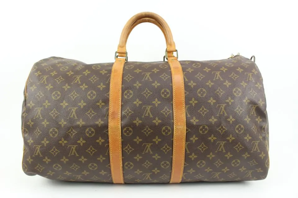 Louis Vuitton Monogram Keepall Bandouliere 55 Boston Duffle Bag 81lz422s