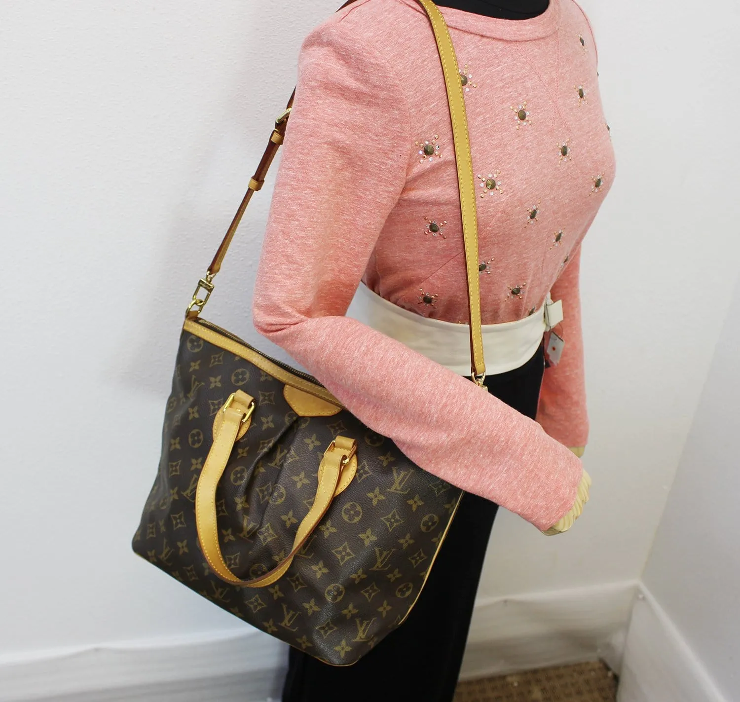 LOUIS VUITTON Monogram Palermo PM Tote Shoulder Bag