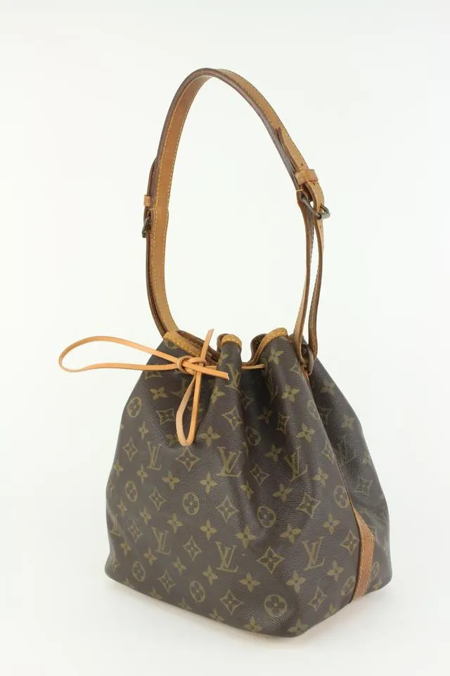 Louis Vuitton Monogram Petit Noe Drawstring Bucket Hobo 11LV106