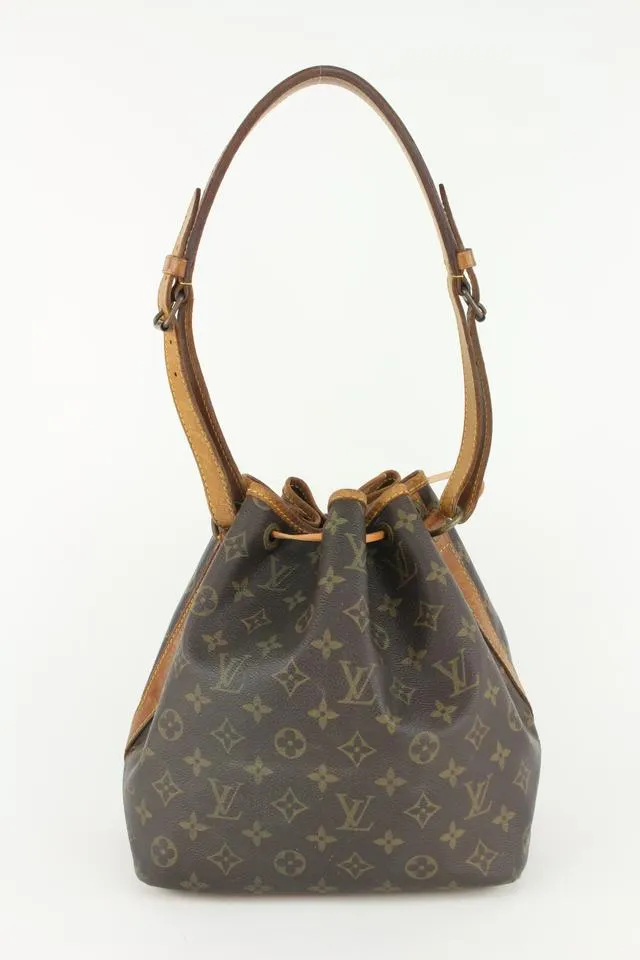 Louis Vuitton Monogram Petit Noe Drawstring Bucket Hobo 11LV106