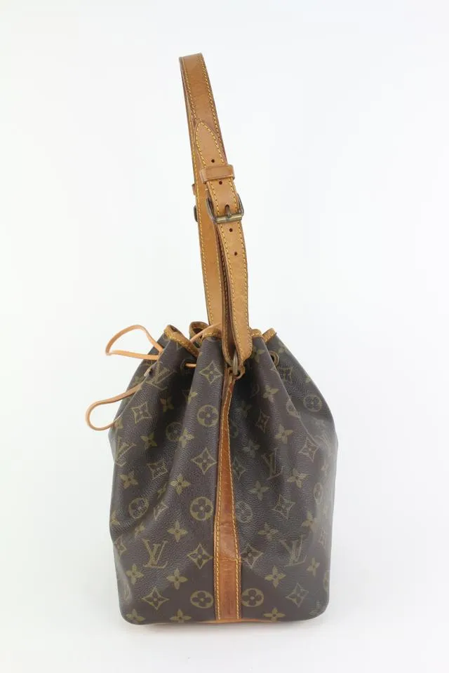 Louis Vuitton Monogram Petit Noe Drawstring Bucket Hobo 11LV106
