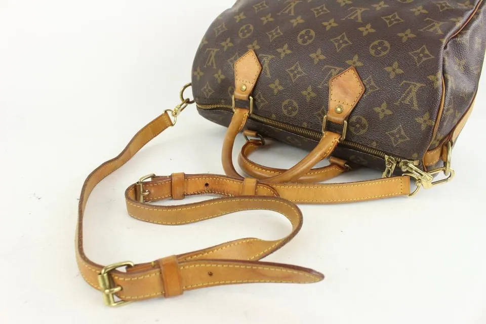 Louis Vuitton Monogram Speedy Bandouliere 30 Boston with Strap 1110lv12