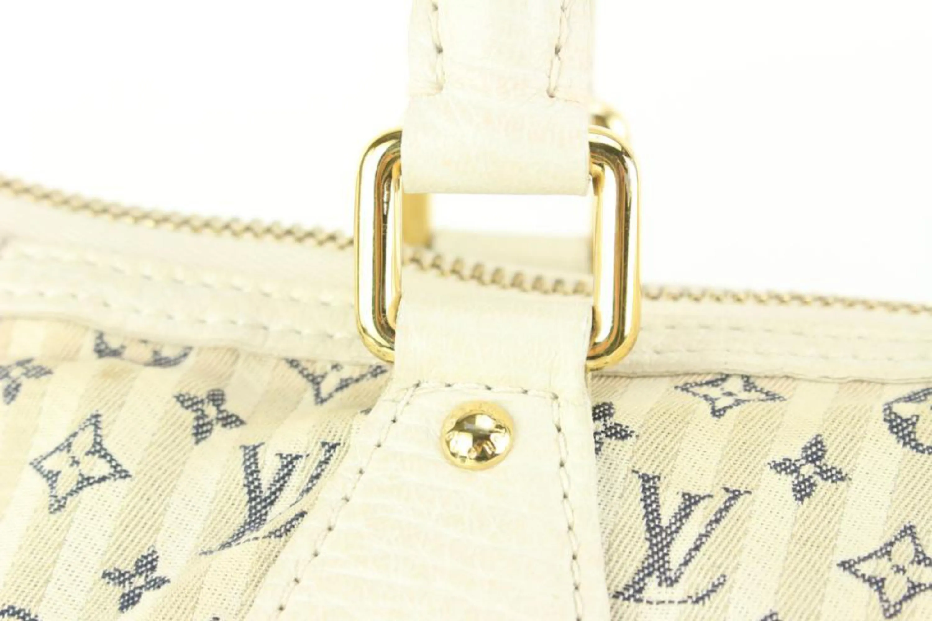 Louis Vuitton Navy x Ivory Mini Lin Croisette Marina GM 2way 2LV714a