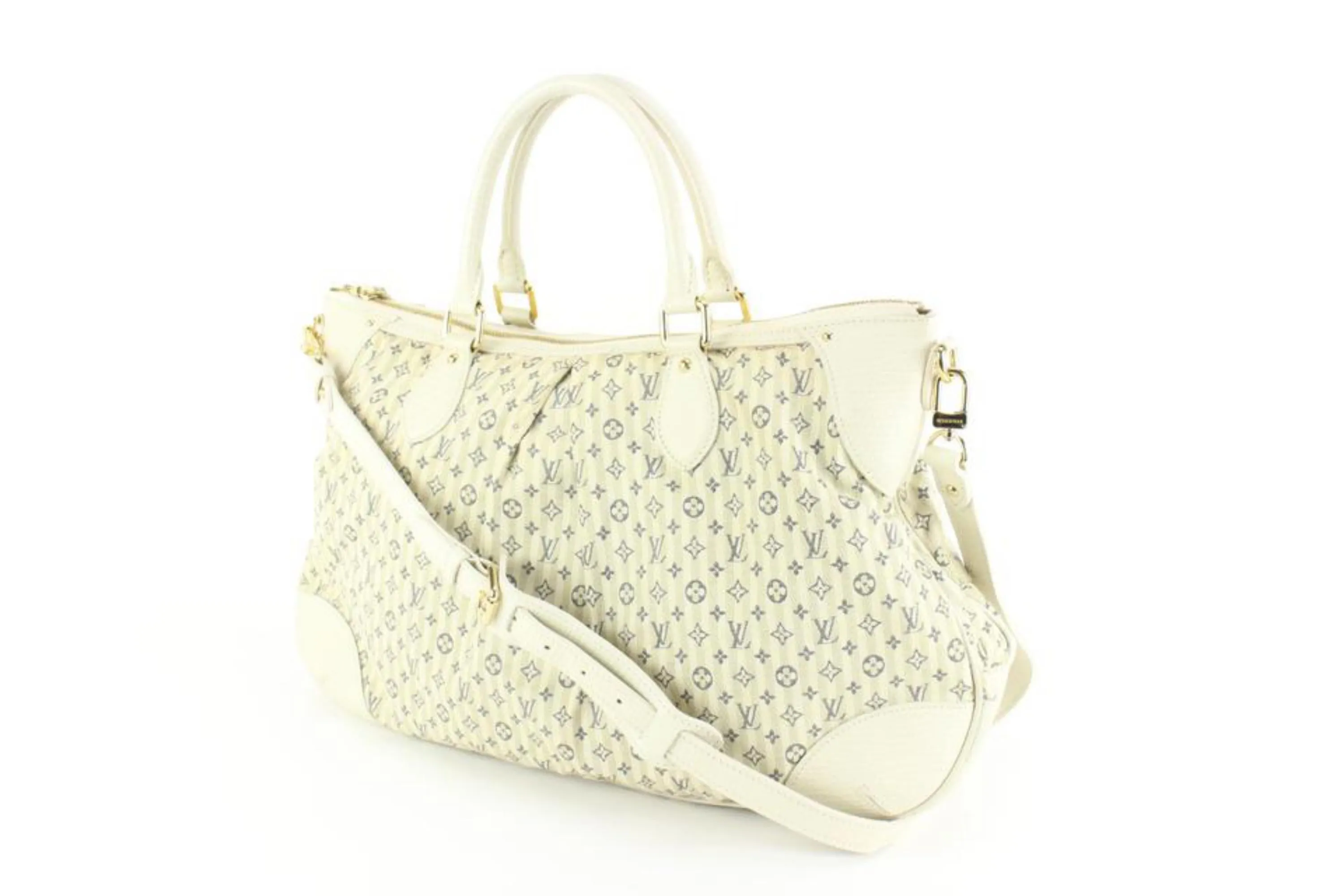 Louis Vuitton Navy x Ivory Mini Lin Croisette Marina GM 2way 2LV714a