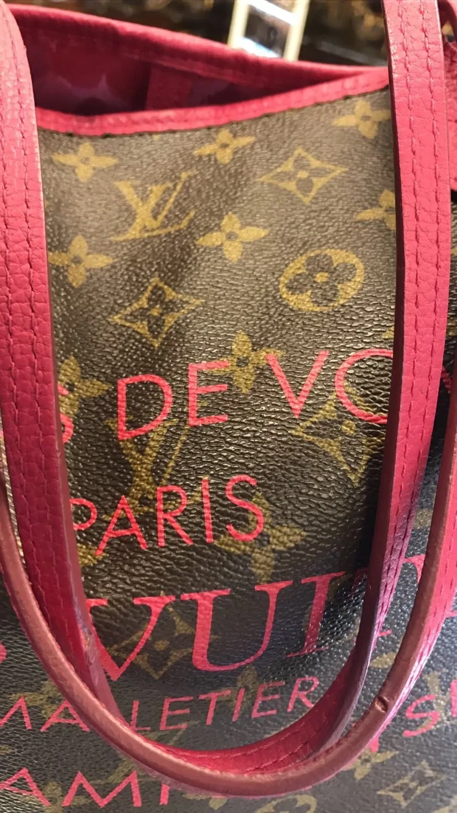 LOUIS VUITTON Rose Velours Monogram Ikat Neverfull GM Limited