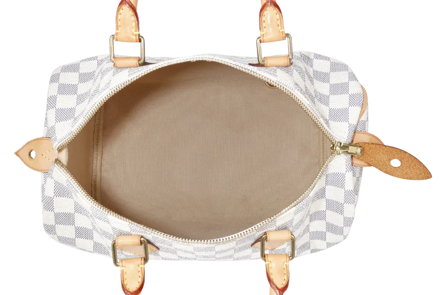 LOUIS VUITTON SPEEDY 30 DAMIER AZUR CANVAS GOLD HARDWARE WITH DUST COVER