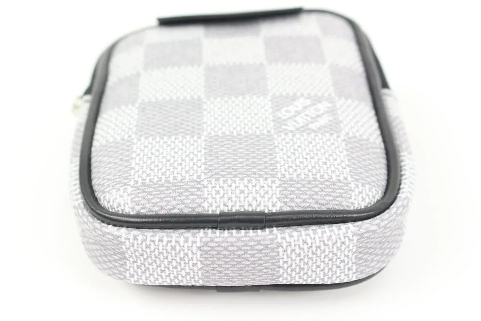 Louis Vuitton Ultra Rare White Damier Graphite Pouch 28lk321s