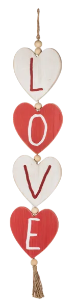 Love and XO Hanging Heart Decor