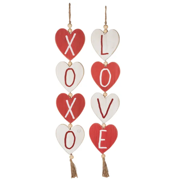 Love and XO Hanging Heart Decor