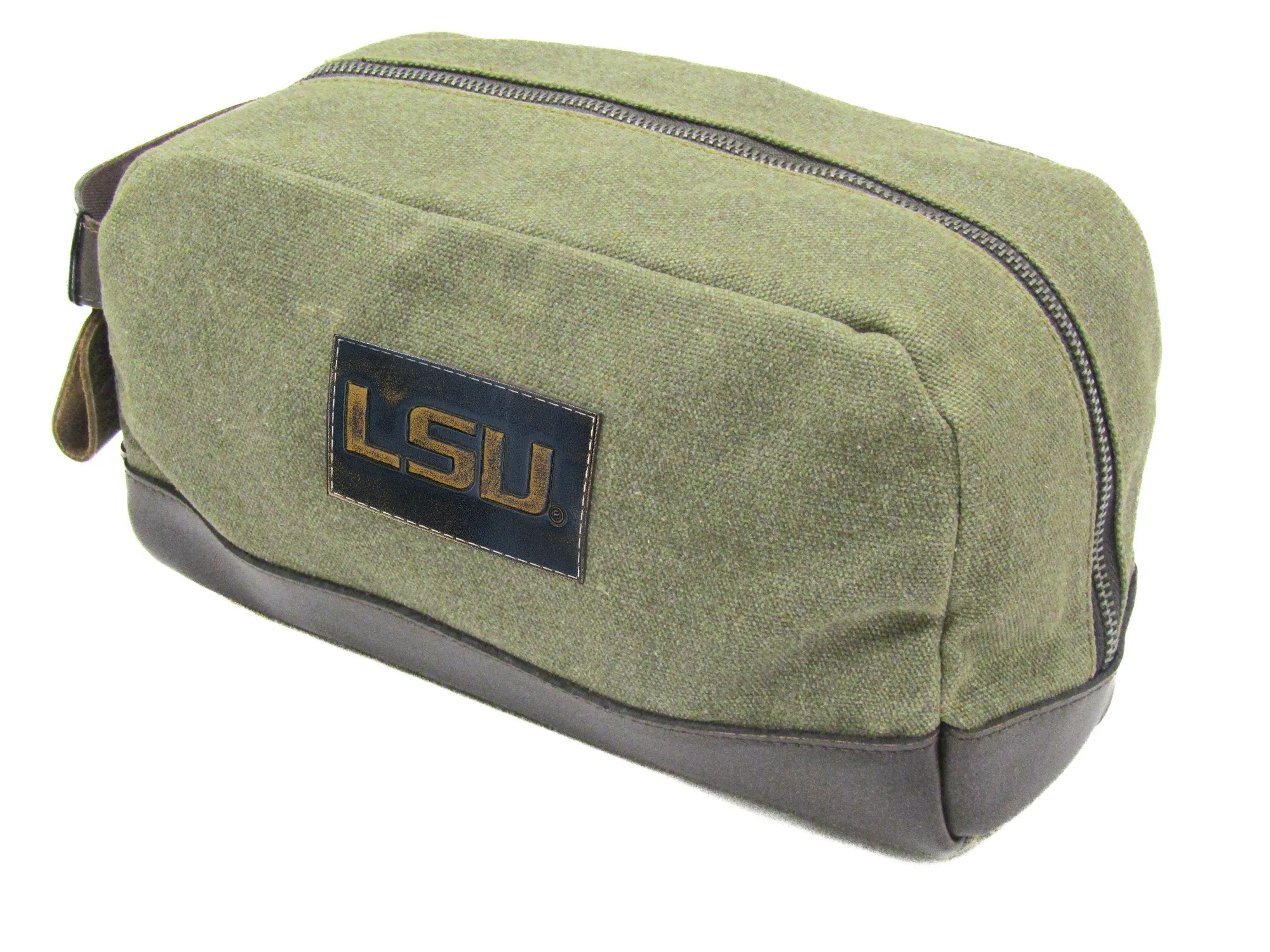 LSU Tigers Waxed Canvas Toiletry Dopp Bag