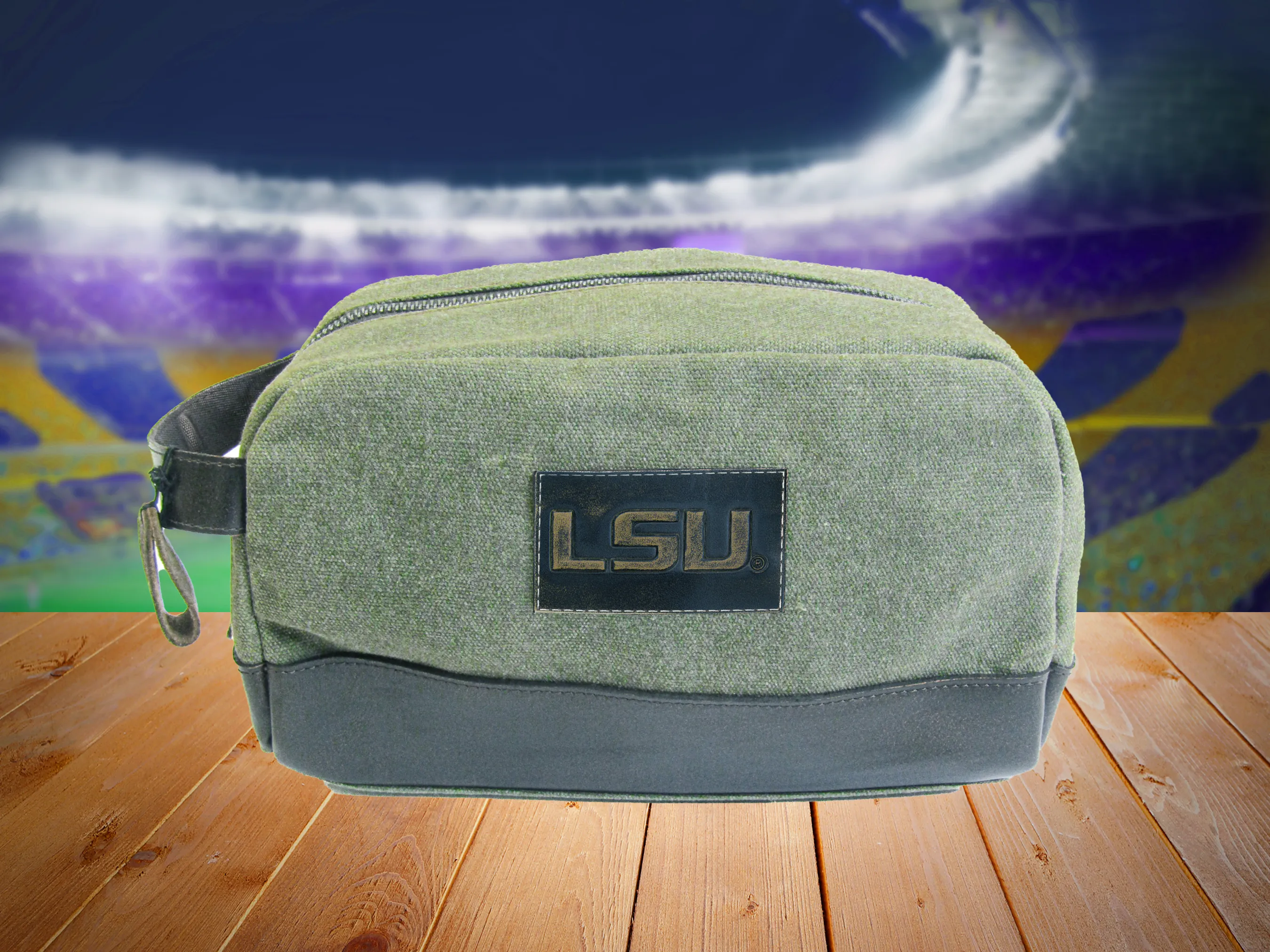 LSU Tigers Waxed Canvas Toiletry Dopp Bag