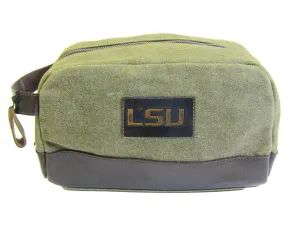 LSU Tigers Waxed Canvas Toiletry Dopp Bag