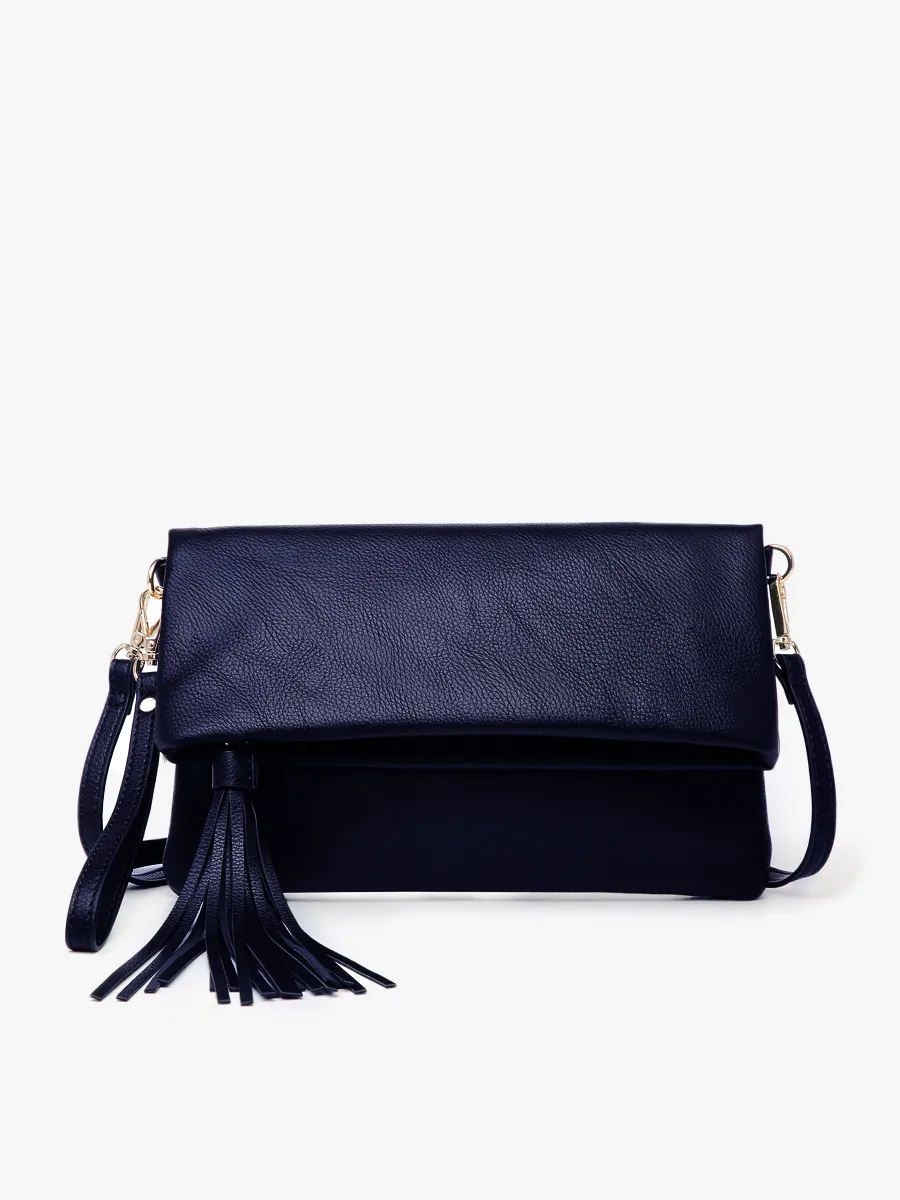 M1772 Austin Flapover Tassel Crossbody Clutch