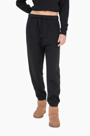 Mae Black Fleece Pants