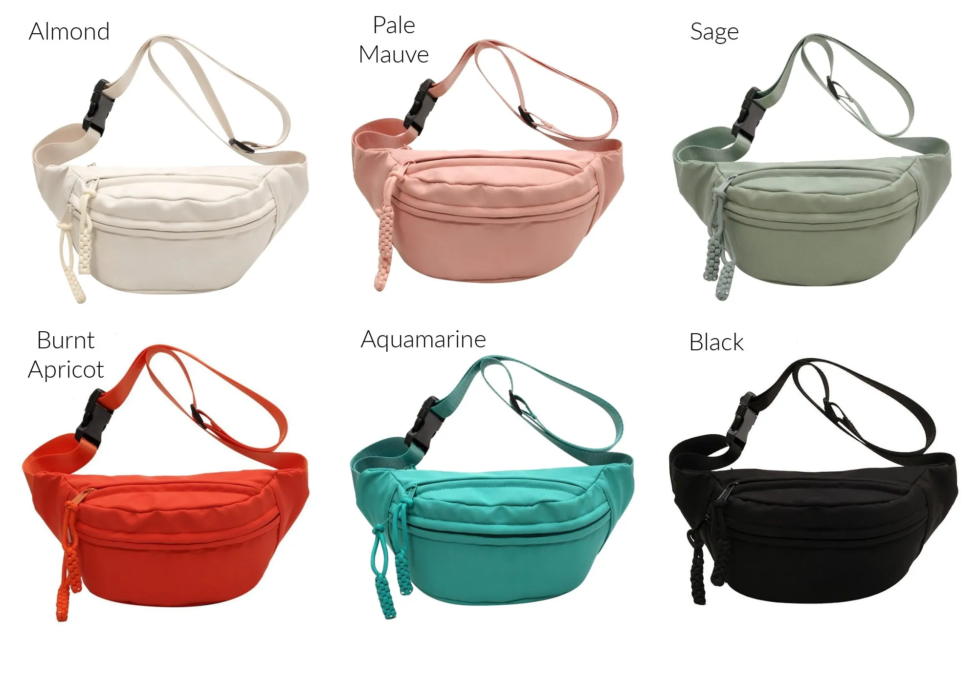Marisa Nylon Crescent Sling Crossbody Belt Bum Fanny Waist Bag