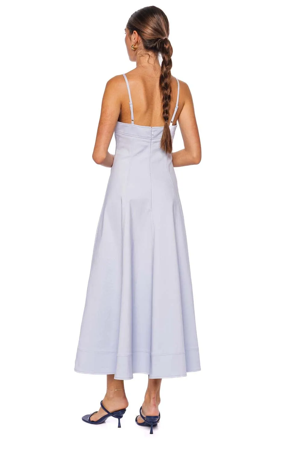 Marisol Periwinkle Cotton Midi Dress