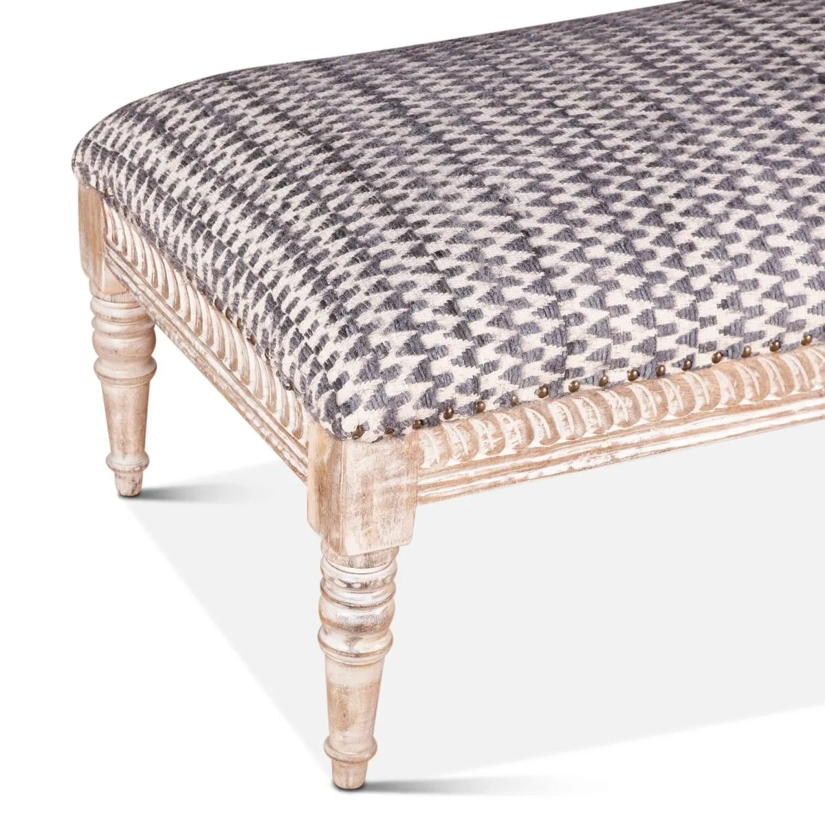 Marrakesh 48" Upholstered Chocho Fabric Ottoman