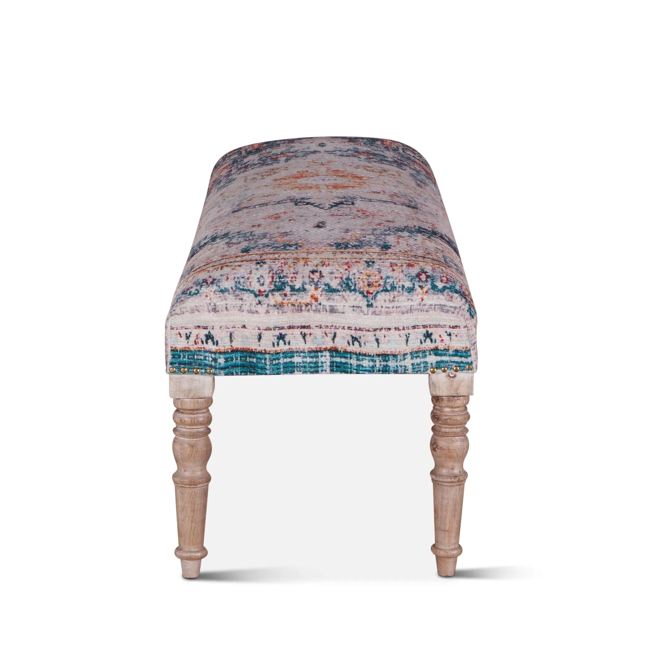 Marrakesh 60" Upholstered Accent Bench, Turquoise