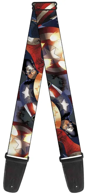 Marvel Comics Superhero Captain America Guitar Strap - Buckle Down - Made in USA